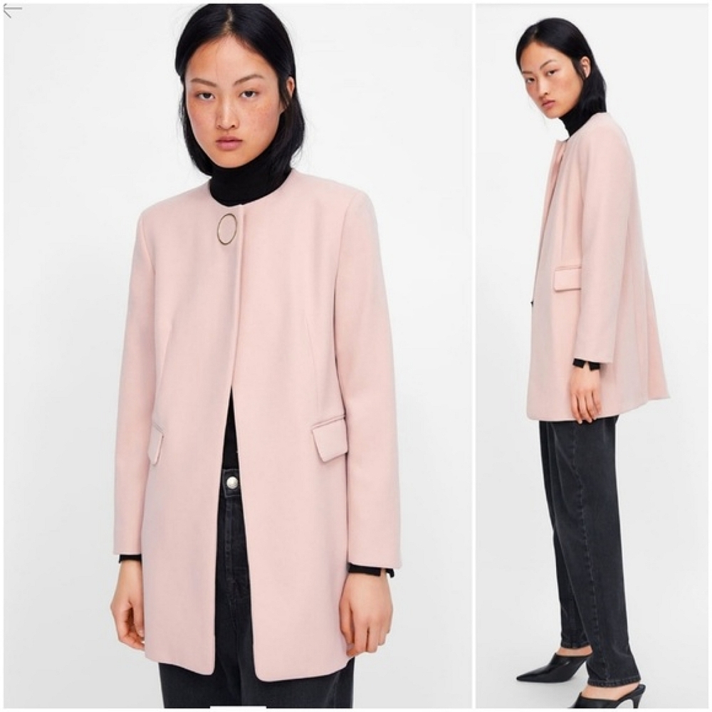 Zara frock coat button applique